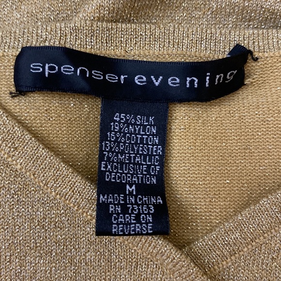 Spenser Evening Gold Lurex Chainmail Straps Top - Picture 15 of 15